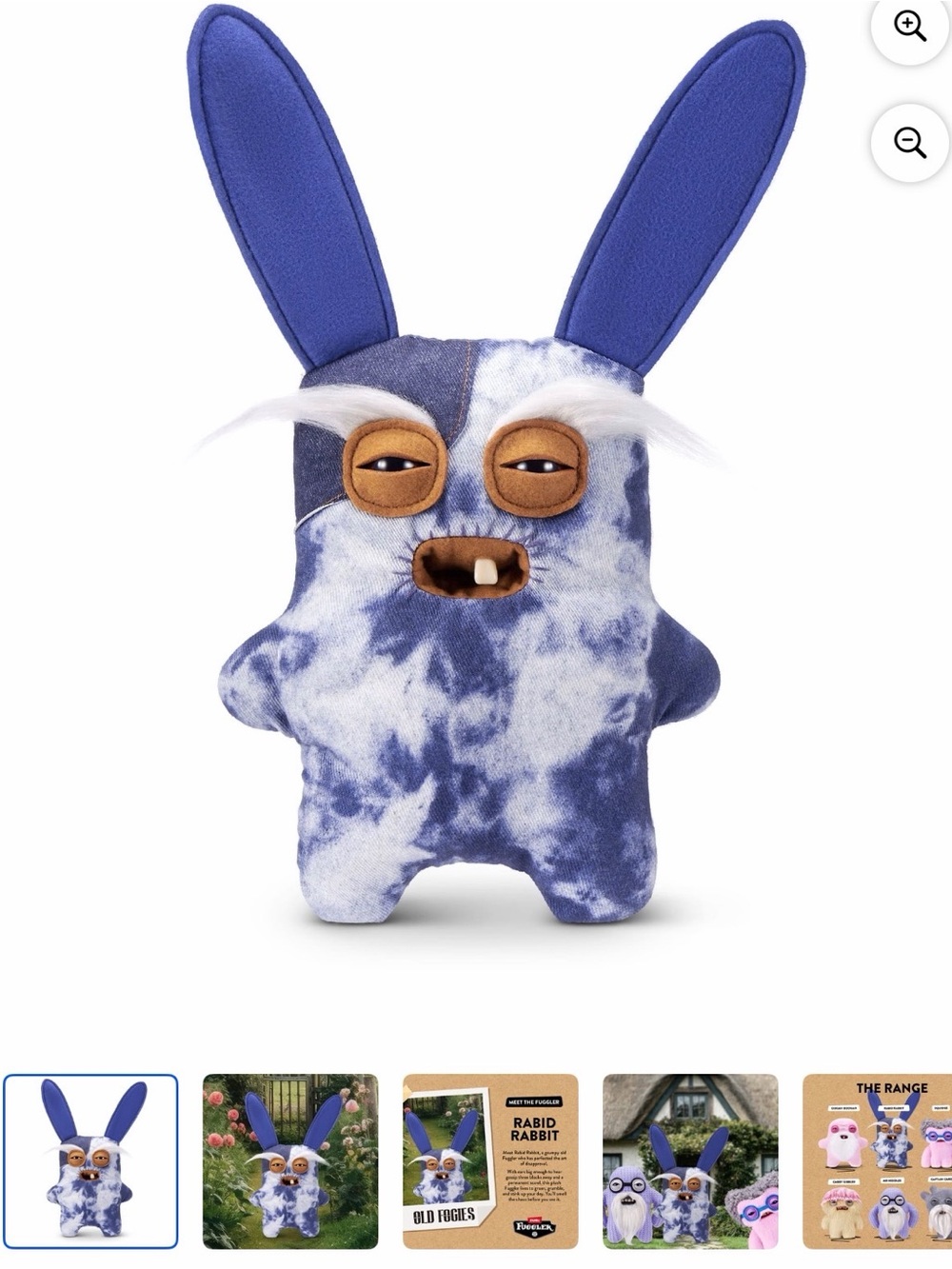 Fuggler Old Fogies 9” Rabid Rabbit Funny Ugly Monster Plush ZURU